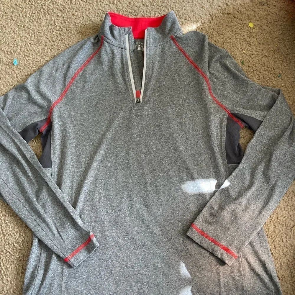 Mens Lands End Quarter Zip Athletic Pullover